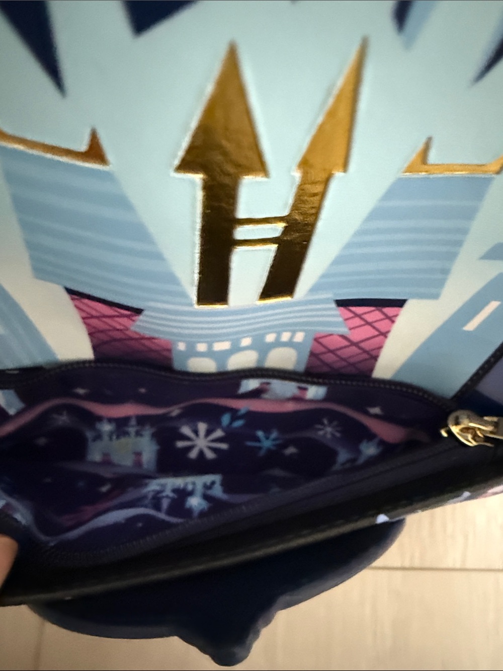 Loungefly Castle Carriage Mini Backpack - Navy, Light Blue, Purple - Picture 6 of 12